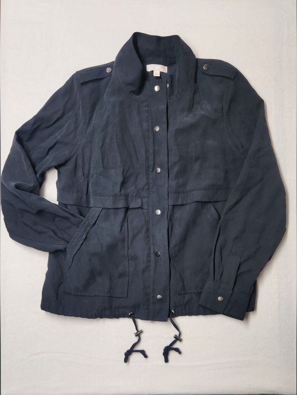 WE Living in Yellow Charcoal Black Drawstring Utility Field Jacket Safari S